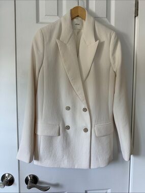 Wilfred Cream Double-Breasted Blazer Jacket